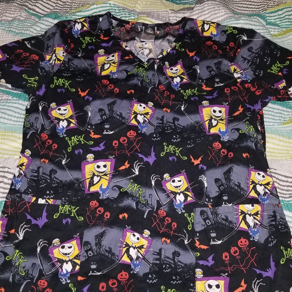 Halloween scrub top